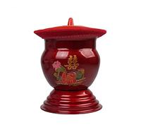 Bed pan, Enamel Bedpans Spittoon,Portable Chamber Pots Potty Urine Buckets with Lid,Universal Night Pot(Red)