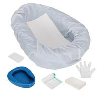 Bed Pan Set with 40 Absorbent Pads 40 Disposable Liners 200 Gloves and 20 Paper Towels, Extra Large Portable Bedpan Set for Man, Thick PP Plastic Splash-Proof Bed Pan for Women Home Hospital