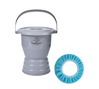 Bed Pans, Chamber Pot Bedpan Urinal with Toilet Seat, Urine Pots Bucket with Lid Handle Portable Potty for Women Men Elderly(Grey,27.5cm)