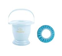 Bed Pans, Chamber Pot Bedpan Urinal with Toilet Seat, Urine Pots Bucket with Lid Handle Portable Potty for Women Men Elderly(Blue,22.5cm)