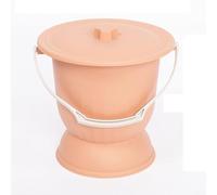 Bed Pans, Portable Chamber Pot with Lid,Spittoon Urine Bucket with Handle Bedside Urinal for The Elderly Pregnant Women's Use(Orange,24.5 * 24.7cm)