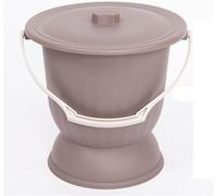 Bed Pans, Portable Chamber Pot with Lid,Spittoon Urine Bucket with Handle Bedside Urinal for The Elderly Pregnant Women's Use(Brown,27.5 * 25.8cm)