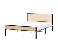 Bed PE Rattan AVANTON 140 x 200 cm (EU Double) Black