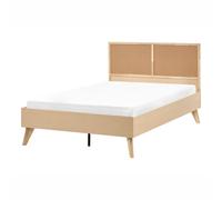 Bed PE Rattan MONPAZIER 120 x 200 cm (EU Small Double) Light Brown