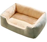 leaderss Bed Pet，Pet Bed Sofa Cat Beds Dog Sofa Soft Pet Square Plush Kennel Warm Thickened Cat Bed Washable Plush Medium Small Dog Bed House Pet Supplies(Green,50x40cm)