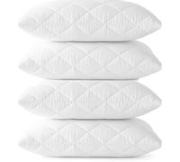 Bed Pillows 4 Pack Soft Hotel Quality Anti Allergy Quilted Luxury Sleeping