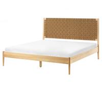 Bed Pine Wood BRUNEMONT 160 x 200 cm (EU King Size) Light Brown