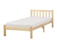 Bed Pine Wood FLORAC 90 x 200 cm (EU Single) Light Brown