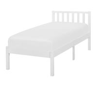 Beliani Wooden Eu Single Size Bed White Florac, White