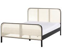 Bed Pine Wood GONFARON 140 x 200 cm (EU Double) Black