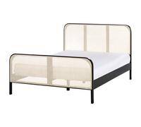 Bed Pine Wood GONFARON 140 x 200 cm (EU Double) Black
