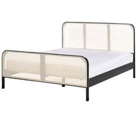 Bed Pine Wood GONFARON 160 x 200 cm (EU King Size) Black