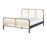 Bed Pine Wood GONFARON 160 x 200 cm (EU King Size) Black
