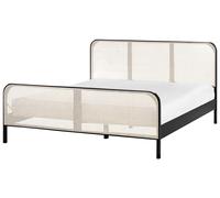 Bed Pine Wood GONFARON 180 x 200 cm (EU Super King) Black