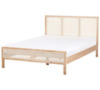 Bed Pine Wood SALERNAS 140 x 200 cm (EU Double) Light Brown