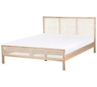 Bed Pine Wood SALERNAS 160 x 200 cm (EU King Size) Light Brown