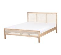 Bed Pine Wood SALERNAS 160 x 200 cm (EU King Size) Light Brown