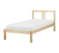 Bed Pine Wood VANNES 90 x 200 cm (EU Single) Light Brown