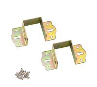 Bed Rail Fittings Bed Hinge Bed Frame Hardware,1.6" Bed Rail Brackets for Connecting to Wood, Headboards and Foot-Boards (2PCS) Screws Included (Gold)