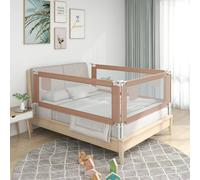 Bed Rail Toddler Taupe 100x25 cm Fabric & Metal Safety Guard Adjustable Heights [EEK: A]