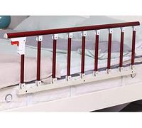 Bed Rails for Elderly Adults, Safety Handle Railing, Folding Swing Grab Bar for Home Care, Metal Bedside Handrail - Sturdy Support with Wood Grain Finish