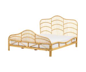 Bed Rattan DOMEYROT 180 x 200 cm (EU Super King) Light Brown