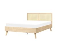 Bed Rattan MONPAZIER 140 x 200 cm (EU Double) Light Brown