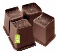 Bed Risers 1 inch, 2 inch, 3 inch, 4 inch, 6 inch, 8 inch Heavy Duty, Oversized Furniture Riser for Couch Sofa Table Chair Leg Frame Dorm, Support up to 6000 Lbs (Chocolat Brown 4 Pack, 6 inch)