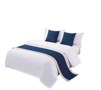 Bed Runner,Bed Runners Light luxury cotton and linen bed flag end towel hotel decorative strip solid color and breakfast cover(Blue,50 * 160cm)