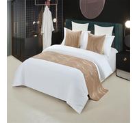 Bed Runner Bed Runners & Scarves Fashion Bedspreads Hotel Cupboard Table Runner Luxury Hotel Bedding Protector for Foot of Bed Scarf For Home Parlor Wedding Room Decor-Gold||Pillowcase*1 50X50cm