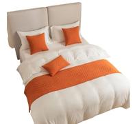 Bed Runner,Bed Runners Simple diamond pattern bedside towel bed flag for hotel and breakfast(Orange,45 * 240cm)