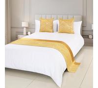 Bed Runner for Foot of Bed Modern Bed End Towel Luxury High-grade Bed Scarf Bedspread Comfortable Bedding Protector Bed Runners Scarves Home Hotel Bedroom Decoration-Yellow||45X45cm Pillowcase*1