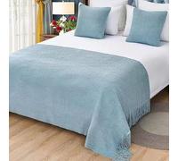 Bed Runner, Large Cable Knit Tassel Woven Scarf Set, Soft Decorative Bed Runner for Home Bedroom, Warm Textile Decor, Stylish Accents for Hotel and Home Use