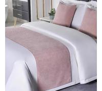 Bed Runner ，Wedding bed runner，Bed runner for guest room，European Style Simple Bed ScarfQuilted bed runner，White bed runner，Luxury bed runner，Decorative bed runner，for Bedroom Hotel(D,2 Pillowcase)