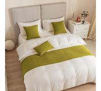 Bed Runners and Cushion Cover Set, Jacquard Reversible Design for Home Decoration, Hotel Bedding, Bedspread Protection