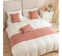 Bed Runners and Cushion Cover Set, Jacquard Reversible Design for Home Decoration, Hotel Bedding, Bedspread Protection