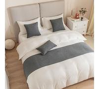 Bed Runners and Cushion Cover Set, Jacquard Reversible Design for Home Decoration, Hotel Bedding, Bedspread Protection