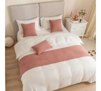 Bed Runners Double King Size, Nordic Velvet Diamond Thickened Double-sided Design for Foot of Bed, Ideal for Hotels, Guesthouses, and Weddings