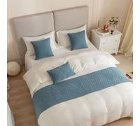 Bed Runners Double King Size, Nordic Velvet Diamond Thickened Double-sided Design for Foot of Bed, Ideal for Hotels, Guesthouses, and Weddings