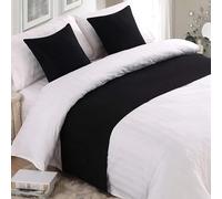 Bed Runners for King Size Bed Hotel Bed Runners & Scarves Bed Runner Scarf Cotton Linen Bedspreads Coverlets 1 Piece Bed Scarf for Foot of Bed King Queen Size Bed Home Bedding (50*260cm,Black)