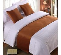 Bed Runners King Bed Soft Velvet Decor Bedding Cover Brown Luxury Bedspread Bed Runners for Foot of Bed Bed Scarf Bed End Towel for Hotel Bedroom Wedding Room, 240x50cm