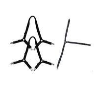 Bed Sheet Clips for Bedding, 3 Pcs Fitted Sheet Clips, Bed Sheet Grippers & Fasteners, Mattress Sheet Clips Straps, Universal Clips Keeping Sheets Place Black 2 Types (Trilateral + 2 Way 4 Clips)