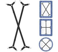 Bed Sheet Clips For Bedding | Fitted Bed Sheet Straps Clips Holder | Bed Sheet Grippers Suspenders | Bed Scrunchie UK | Bed Sheet Fasteners Grippers | Mattress Sheet Clips Straps | 2Pcs/Set Black
