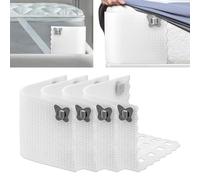 Bed Sheet Holder, 4PCS Heavy Duty Bed Sheet Fasteners with Lock Strips, Keep Sheets Firm & Tight, Removable Fitted Sheet Straps/Clips Gripper Mattress Corner, Secure Fit Any Bed, No More Loose Sheets