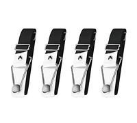 Bed Sheet Holder Fasteners Clips Duvet Cover Down Blanket Holder Adjustable Fitted Sheet Straps Elastic Grippers Suspenders Black 4pcs