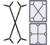Bed Sheet Holder Straps - Adjustable Bed Sheet Clips Fasteners Keep Sheets Stays in Place,2Pcs/Set Black