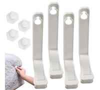 Bed Sheet Holder with Lock Strips, 4 Pieces Heavy Duty Bed Sheet Corner Fasteners, Bed Sheet Grippers Keep Sheets Firm & Tight, Fitted Sheet Corner Holders, for Mattress Protectors, Blankets