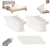 Bed Sheet Holder with Lock Strips, 4PCS Heavy Duty Lock Sheet Holders Fitted Sheet Holders for Corners Bed Sheet Straps, Non-Slip Sheet Corner Holders for All Sheet Mattress Sizes (8PCS White)