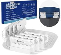 Bed Sheet Holder with Lock Strips - Heavy Duty Bed Sheet Corner Fastener Keep Sheets Firm & Tight, Bed Sheet Holder Straps Fit Any Bed, No More Loose Sheets, Easy Installation - White