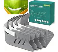 Bed Sheet Holders for Corners, Heavy Duty Fitted Sheet Holder with Lock Fastener Straps &Anti-Slip Pads Keep Sheets Firm&Tight, No More Loose Sheets, Easy Installation for Any Mattress Sizes(Set of 4)